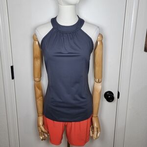 Athleta Gray 1/4 Zip Sleeveless Tank Top Size Small